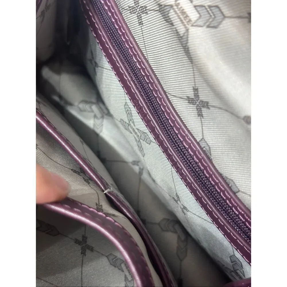 NWOT Aimee Kestenberg Plum Mia Velvet Expandable Satchel Handbag Purse